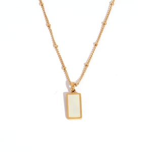1 Piece Simple  Retro Rectangle Stainless Steel Gold Color  Women's Pendant Necklaces h5