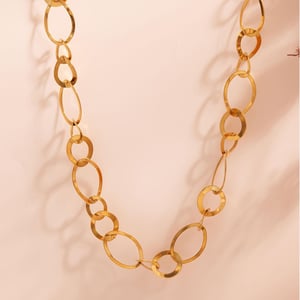 Irregular Oval Shape Stainless Steel Gold Color Women's Jewelry Sets h5 Picture7