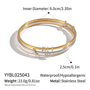 1 Piece Stainless Steel Mixed Color Bangle h5