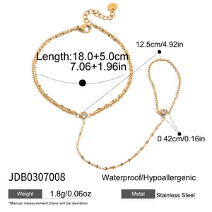 1 Piece Exquisite Heart Stainless Steel Gold Color Women's Charm Bracelets h5 Picture2