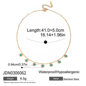 1 Piece Romantic Flower Calaite Stainless Steel Gold Color Women's Pendant Necklaces h5 Picture2