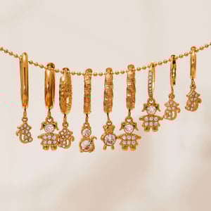 1 Pair Cute Monkey Stainless Steel Gold Color Zircon Women's Drop Earrings h5 Picture3