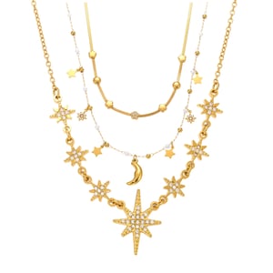 1 Piece Luxurious Star Stainless Steel Gold Color Women's Pendant Necklaces h5 Picture9