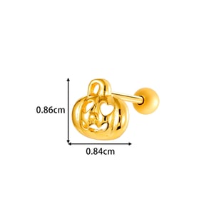 1 Piece Halloween Copper Gold Color Zircon Piercing Earring h5 Picture2