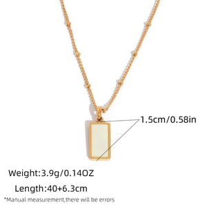 1 Piece Simple  Retro Rectangle Stainless Steel Gold Color  Women's Pendant Necklaces h5 Picture2