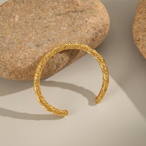 1 Piece Stainless Steel Gold Color Cuff Bracelet h5 Picture4