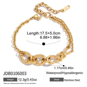 1 Piece Mixed Gold Color And Silver Colors Stainless Steel Women's Chain Bracelets h5 Picture2