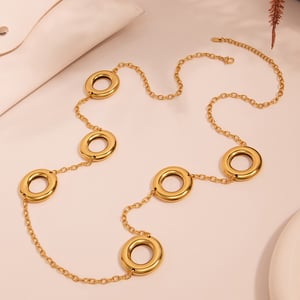 1 Piece Simple Circle Stainless Steel Gold Color Women's Long Necklaces h5 Picture4