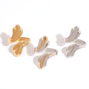 1 Piece Casual Irregular Shape Stainless Steel Gold Color Statement Rings h5 Picture7