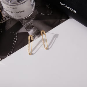 1 Pair Simple Paper Clip Shape Stainless Steel Gold Color Women's Stud Earrings h5 Picture6