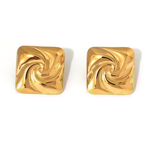 1 Pair Simple Thread Stainless Steel  Gold Color  Women‘s  Stud Earrings h5