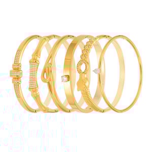 1 Piece Designable Irregular Shape Twist Stainless Steel Gold Color Zircon Women's Bangles h5 Picture8