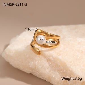 1 Piece Simple   Flower Irregular Shape Twist Stainless Steel  Gold Color  Statement Rings h5