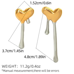 1 Piece Simple Heart Stainless Steel  Gold Color Women's Statement Rings h5 Picture2