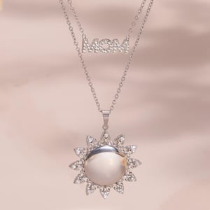 1 Piece Classic Sun Stainless Steel Gold Color Women's Pendant Necklaces h5 Picture5