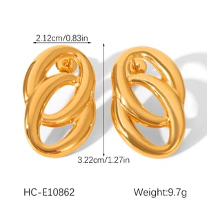 1 Pair Mixed Gold Color And Silver Colors Stainless Steel   Women's Stud Earrings h5 Picture2