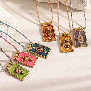 1 Piece Luxurious Eye Tarot Stainless Steel Gold Color Women's Pendant Necklaces h5 Picture3
