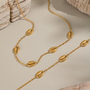 Casual Conch Stainless Steel Gold Color Women's Jewelry Sets h5 Picture2