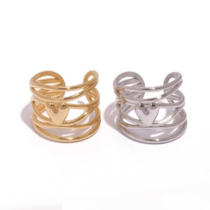 1 Piece Simple  Retro Irregular Shape Heart Stainless Steel  Women's Statement Rings h5 Picture4