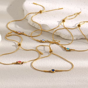 1 Piece Simple  Elegant Chain Stainless Steel  Gold Color  Women's Chain Bracelets h5 Picture2