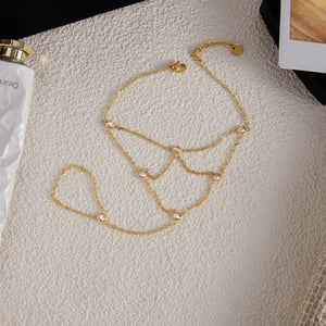 1 Piece Classic Lines Stainless Steel Gold Color Zircon Women's Chain Bracelets h5 Picture5