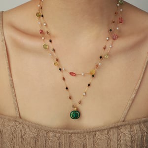 Klassische unregelmäßige Form Edelstahl Gold Farbe Naturstein Damen Schmuck Sets h5 Bild4