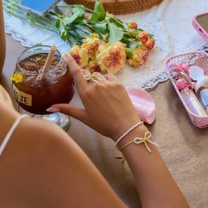 Romantic Series Bow Knot Stainless Steel Gold Color Women's Jewelry Sets h5 Picture4