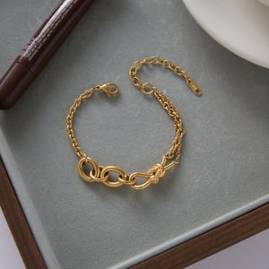 1 Piece Mixed Gold Color And Silver Colors Stainless Steel Women's Chain Bracelets h5 Picture6