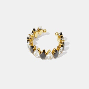 Luxurious Circle Stainless Steel Gemstone Ring h5 Picture3