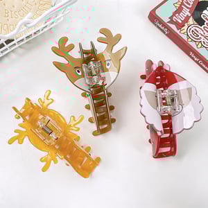 1 Stück Cuat Weihnachten Schneemann Muster Geschenk PVC Damen Haar Krallen h5 Bild3