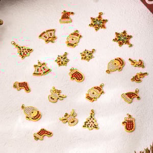 1 Piece Christmas Zircon Series Stainless Steel Gold Color Women's Pendants h5 Picture6