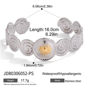 1 Piece Simple Vortex Stainless Steel Women's Cuff Bracelets h5 Picture2