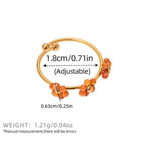 1 Piece  Simple Flower Stainless Steel  Gold Color Women's Statement Rings h5