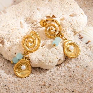 1 Pair Luxurious Shell Stainless Steel  Women's Drop Earrings h5 Picture3