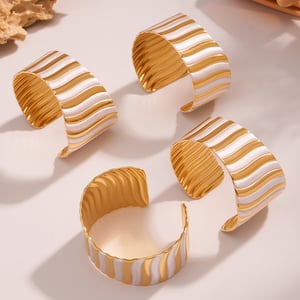 1 Piece Simple Strip Stainless Steel Gold Color Women's Cuff Bracelets h5 Picture4