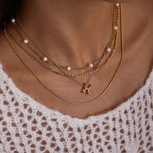 1 Piece Classic Letter H Stainless Steel Gold Color Women's Pendant Necklaces h5 Picture3