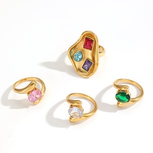 1 Piece Polychrome Series Geometric Women's Gemstone Rings h5 Picture4