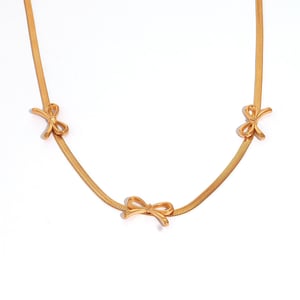 1 Piece Simple  Bow Knot Stainless Steel  Women's Pendant Necklaces h5
