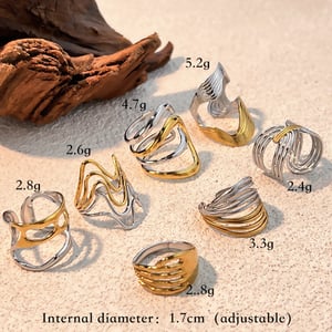 1 Piece Stainless Steel Mixed Color Minimalist Ring h5 Picture4