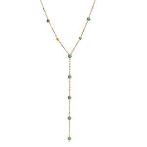 1 Piece Minimalist Circle Stainless Steel Gold Color Natural Stone Women's Pendant Necklaces h5