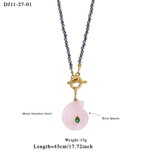 1 Piece Vacation Shell Stainless Steel Gold Color Natural Stone Women's Beaded Necklaces h5 Picture2