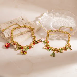 1 Piece Lovely Pendant Christmas DIY Stainless Steel  Women's Charm Bracelets h5 Picture4