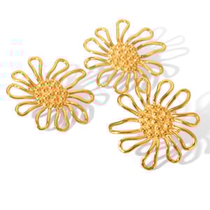 1 Stück einfache tägliche Sonnenblume Edelstahl Gold Farbe Damen Ring Sets h5 Bild6