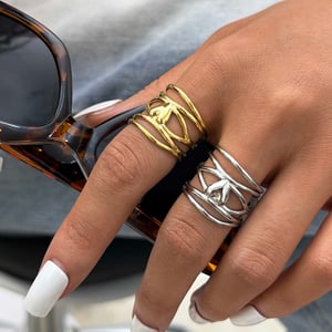 1 Piece Simple  Retro Irregular Shape Heart Stainless Steel  Women's Statement Rings h5 Picture3