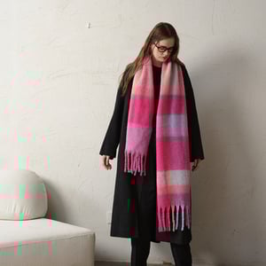 1 Piece Simple Windproof Plaid Polyester Women's Winter Scarves h5 Picture4
