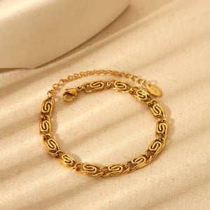 1 Piece Simple  Daily Chain Circle Rectangle Stainless Steel   Women's Chain Bracelets h5 Picture4
