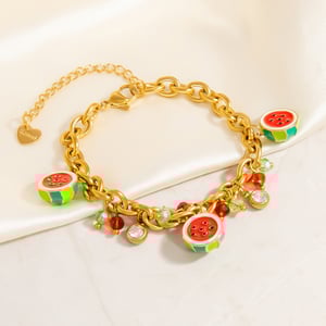 1 Piece Simple Lovely  Fruit Stainless Steel  Gold Color  Women's Charm Bracelets h5 Picture5
