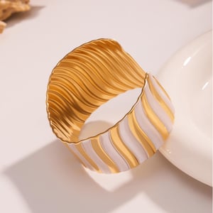 1 Piece Simple Strip Stainless Steel Gold Color Women's Cuff Bracelets h5 Picture7