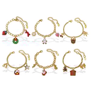 1 Piece Christmas Stainless Steel Gold Color Charm Bracelet h5 Picture4