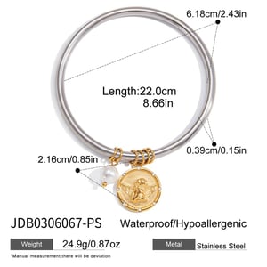 1 Piece Dazzling Angel Stainless Steel Gold Color Women's Charm Bracelets h5 Picture2